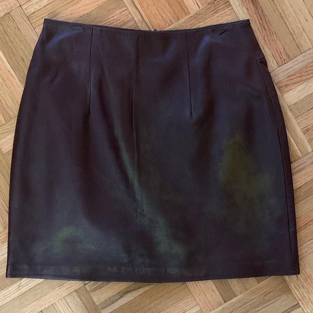 NWT Saguaro West VTG - Genuine Leather Mini Skirt - Brown - Women’s Size 4